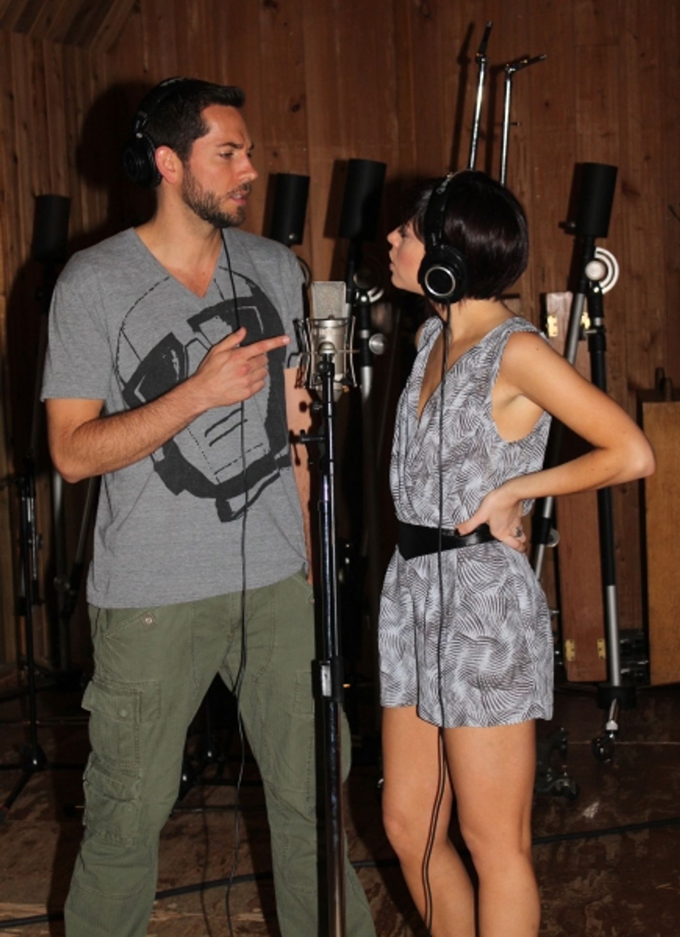 Photo Coverage: In the Recording Studio with Zachary Levi, Krysta Rodriguez & the Cast of FIRST DATE! Image