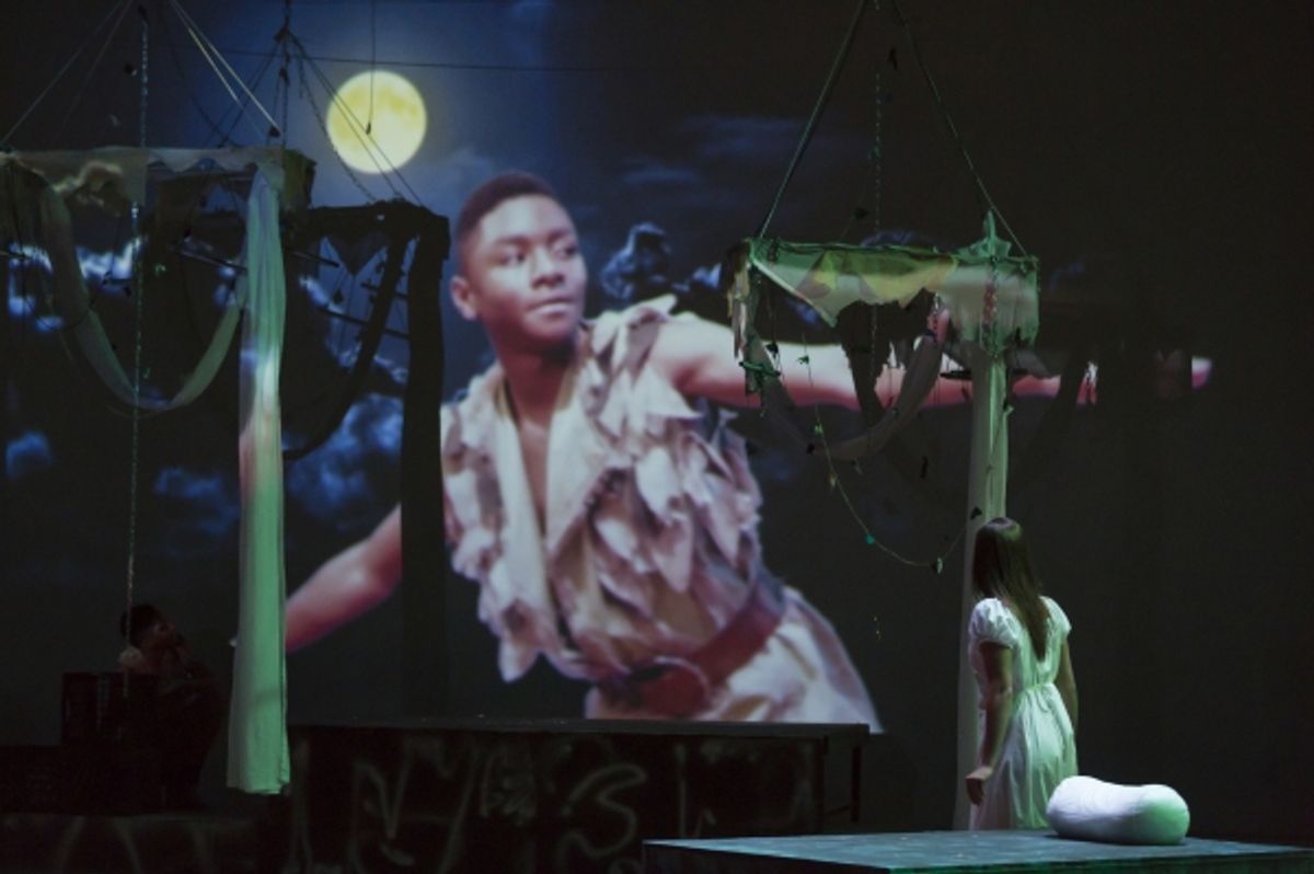 Kameron Brown as Peter Pan and Sarah Deleonibus as Wendy at 