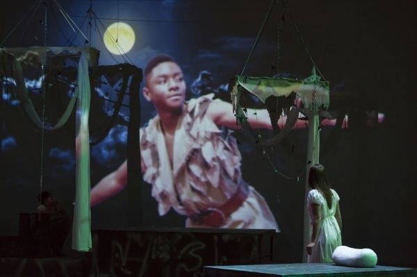 Kameron Brown as Peter Pan and Sarah Deleonibus as Wendy Photo