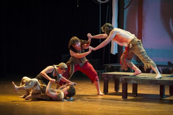 Jarrod Celeste as the First Twin, Johnny Alderman as Curly, Noah Sommer as Slightly a Photo