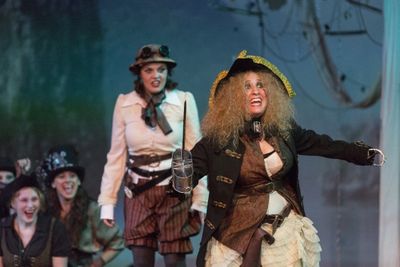 Kameron Brown as Peter Pan, Shea-Mikal Green as Smee and Caitlyn Joy as Captain Hook Photo