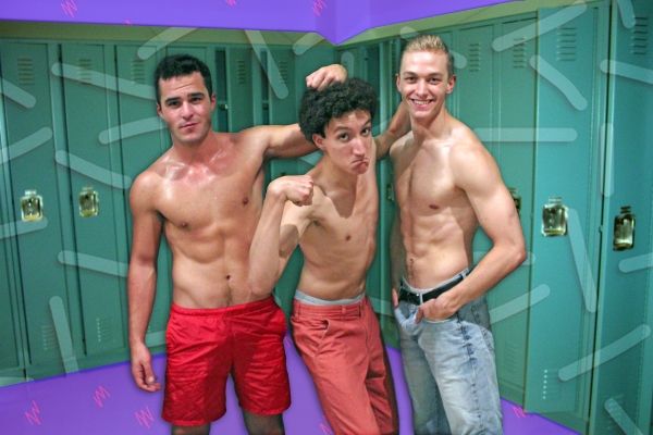 John Duff as AC Slater, Justin Cimino as Screech Powers and Sam Harvey as Zack Morris Photo