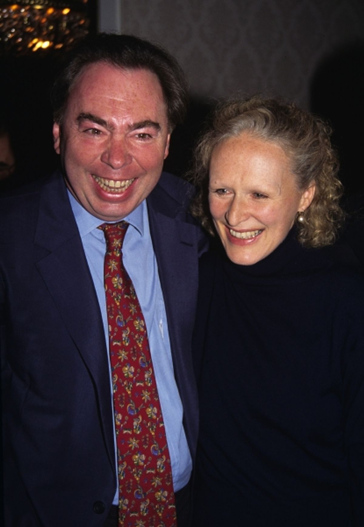 Glenn Close and Andrew Lloyd Webber pictured at the 61st Annual Drama League Awards for the theatre at the Plaza Hotel in New York City on March 5, 1995.   at 