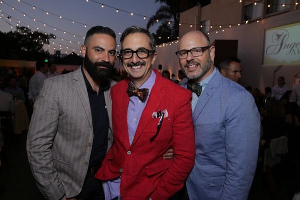 Sylvestre Huerta, Project Angel Food Board Member Peter Gurski and Mark Landres. Photo