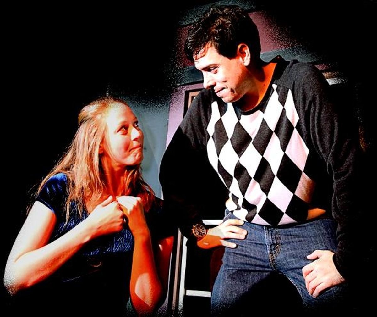 Barney (Scott McWhirter) and Eleanor (Samantha Walker) meet for the first time. at 