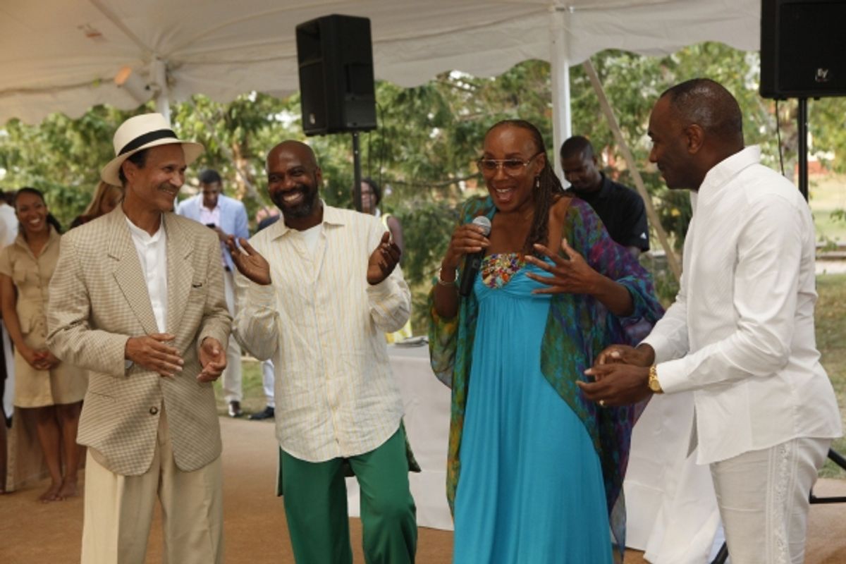 Khephra Burns, Ronald K. Brown, Artistic Director, Evidence, A Dance Company, Susan L. Taylor, and Reginald Van Lee, Evidence Chair Emeritus at 