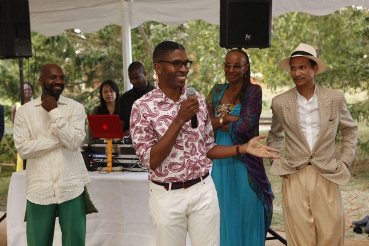 Ronald K. Brown, Artistic Director, Evidence, A Dance Company, Reginald Canal, board member, Evidence, A Dance Company, Susan L. Taylor, and Khephra Burns at 