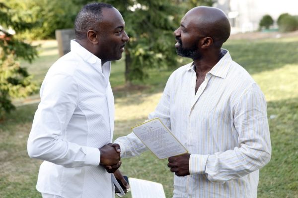 Reginald Van Lee, Evidence Chair Emeritus and Ronald K. Brown, Artistic Director of E Photo