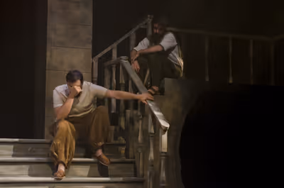 Reed Campbell as Judas Iscariot and Aaron Seeburger as Jesus of Nazareth in The Last  Photo