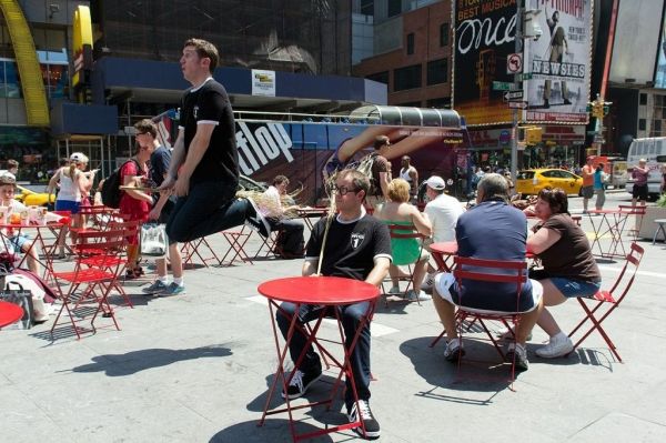 POTTED POTTER''s Daniel Clarkson and Jefferson Turner in Times Square Photo