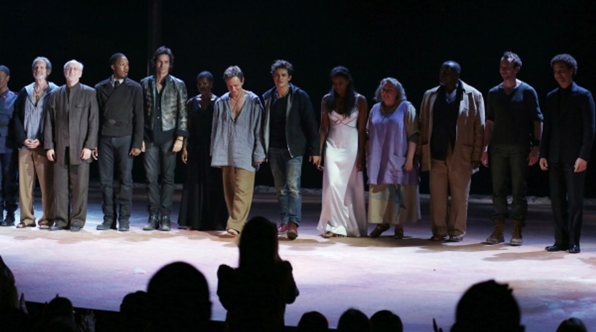 Orlando Bloom and Condola Rashad with the ensemble cast  at 