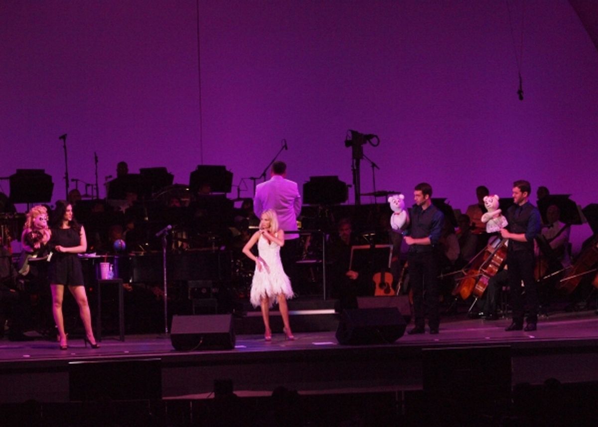 Jennifer Diamond, Lucy T. Slut, Kristin Chenoweth and Johnny Stellard and Constantine Germanacos with the Bad Idea Bears
 at 