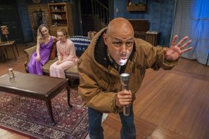 Charlotte Kate Fox as Laura Sanderson, Melissa Macleod Herion as Jan Sanderson and Bill Coughlin as George Willowby @ BroadwayWorld Charlotte Kate Fox as Laura Sanderson, Melissa Macleod Herion as Jan Sanderson and Bi Photo