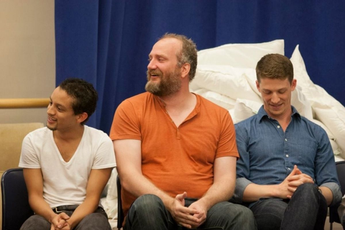 Zachary Infante (Francis Flute), Brendan Averett (Snug) and Zach Appelman (Demetrius)  at 