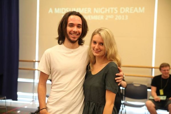 Jake Horowitz (Lysander) and Lilly Englert (Hermia)  Photo