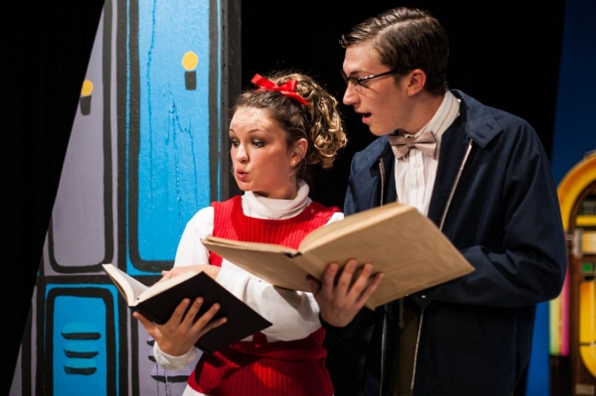 Breanna Lind (L) and Tyler Cullen (R) in GREASE.  Photo by Aleks Ortynski. at 