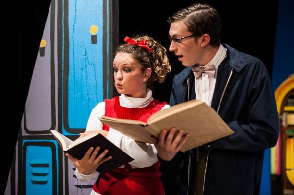 Breanna Lind (L) and Tyler Cullen (R) in GREASE.  Photo by Aleks Ortynski. Photo