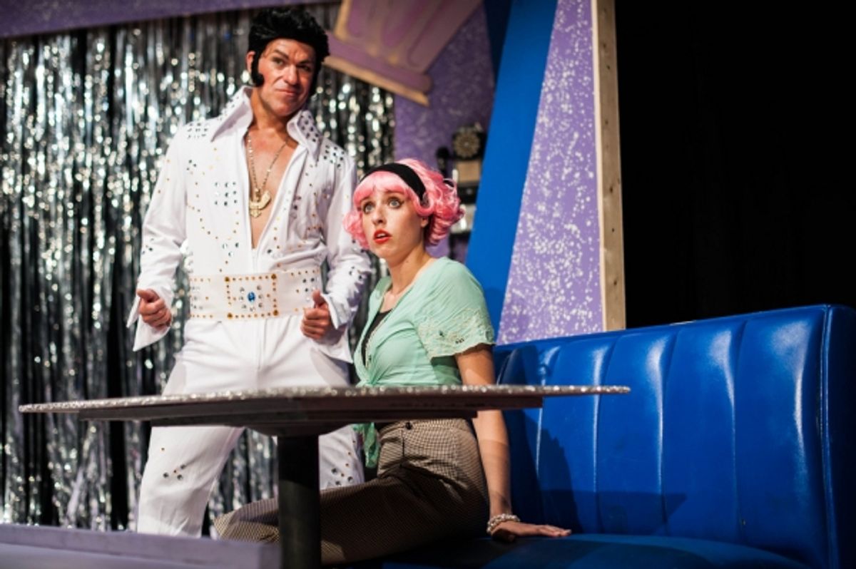 Kirk Kelso (L) and Vanessa Marie (R) in GREASE.  Photo by Aleks Ortynski. at 