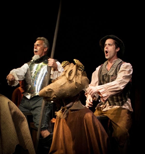 Rick Roemer (L) as Don Quixote and Jacob Trussell (R) as Sancho Panza in Austin Playh Photo
