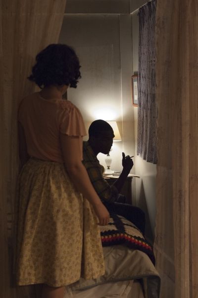 Ruth Younger (Toni Martin, left) cannot coax her husband Walter Lee Younger (Jerod Ha Photo
