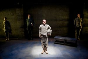 Andrew Goetten (front center) with (back, left to right) Amanda Dahl Powell, Andy Luther and Jude Roche @ BroadwayWorld Andrew Goetten (front center) with (back, left to right) Amanda Dahl Powell, Andy Lut Photo