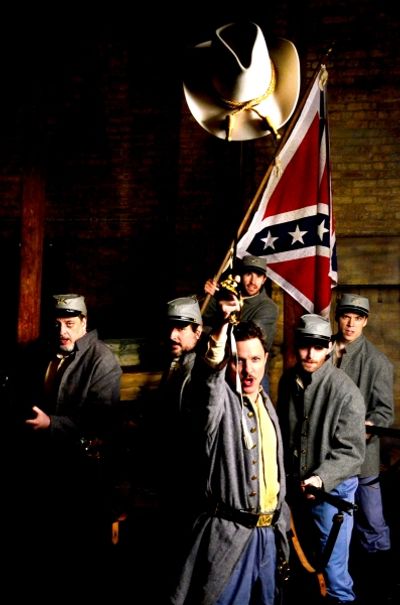 (Foreground) Niall McGinty as Brigadier General Lewis A. Armistead and (background, L Photo