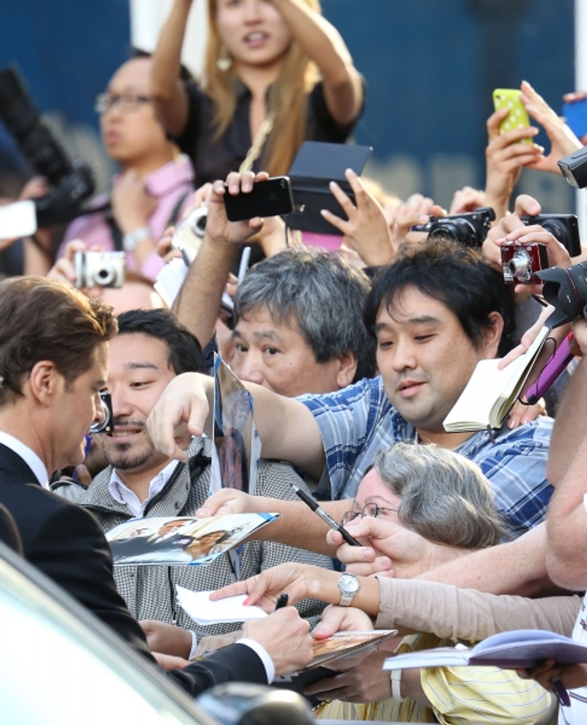Colin Firth and fans at 
