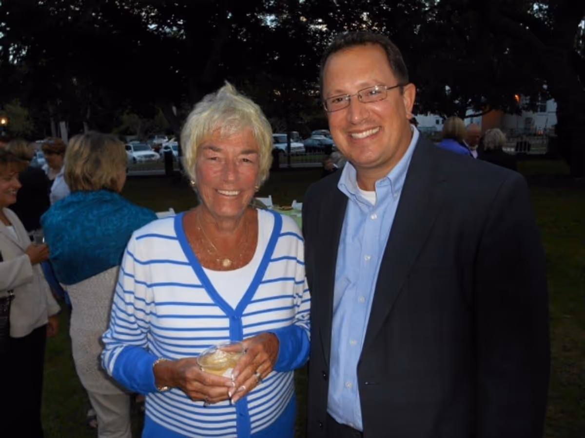 Laura Masterson and Chris Nuzzi, Southampton Councilman at Sculptor John Rist Jr. Brings 'Fabulous Fish' to Southampton Historical Museum Party