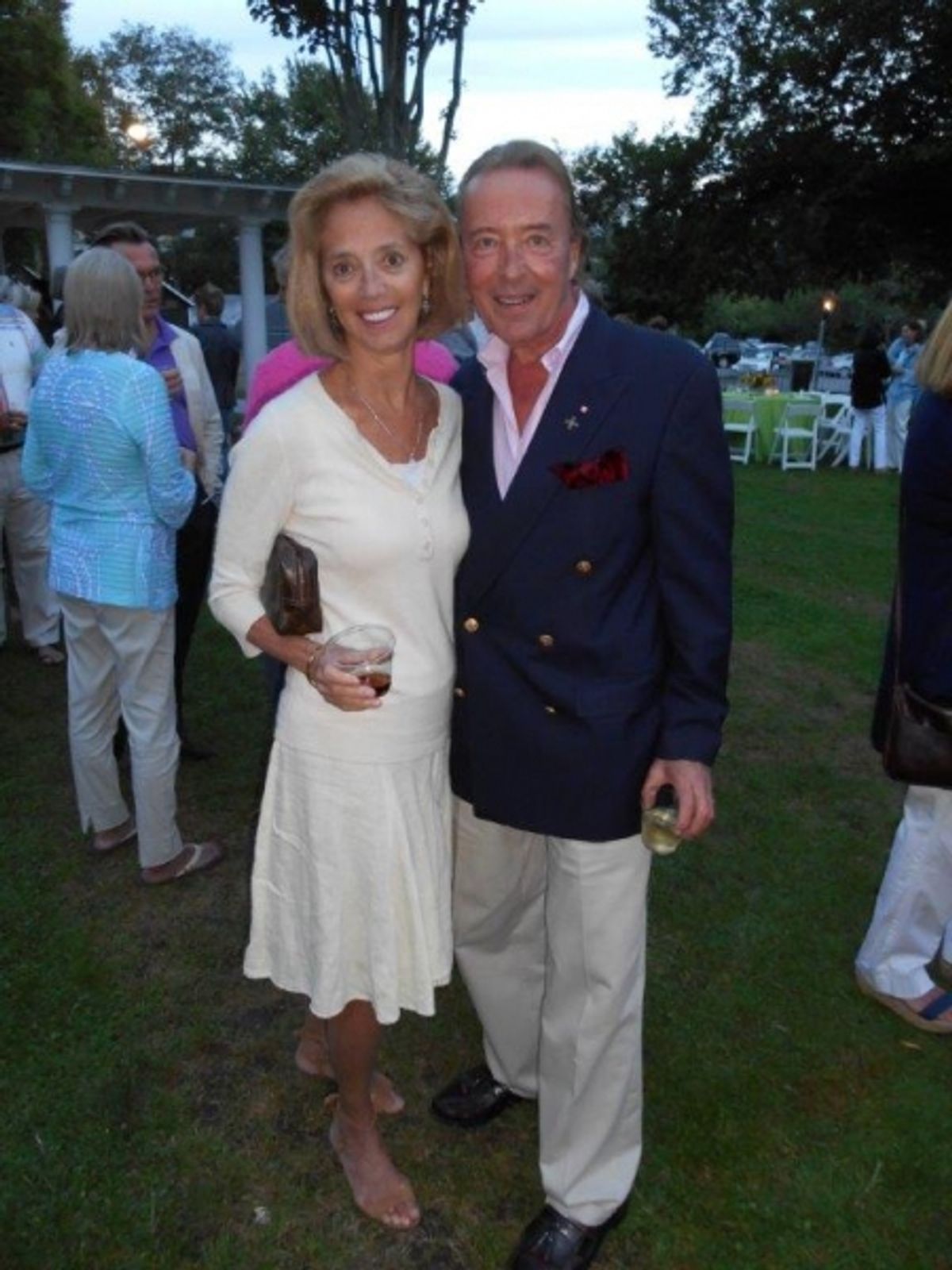 Diana Kashan and John Wegorzewski at Sculptor John Rist Jr. Brings 'Fabulous Fish' to Southampton Historical Museum Party