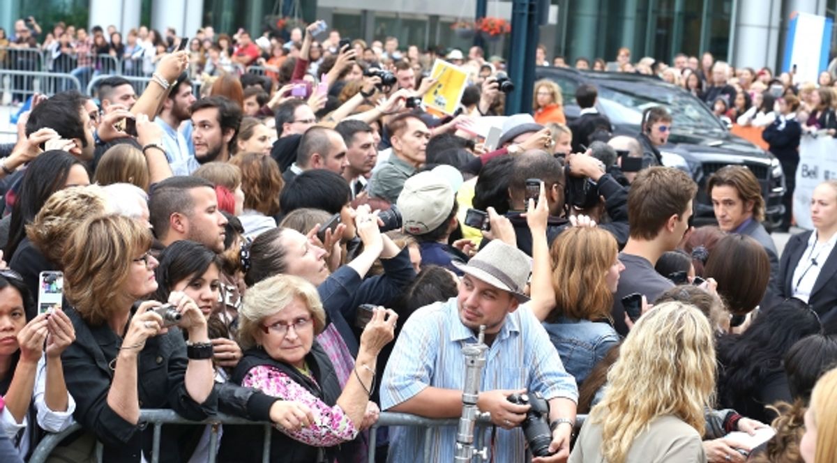 Dermot Mulroney with fans at 