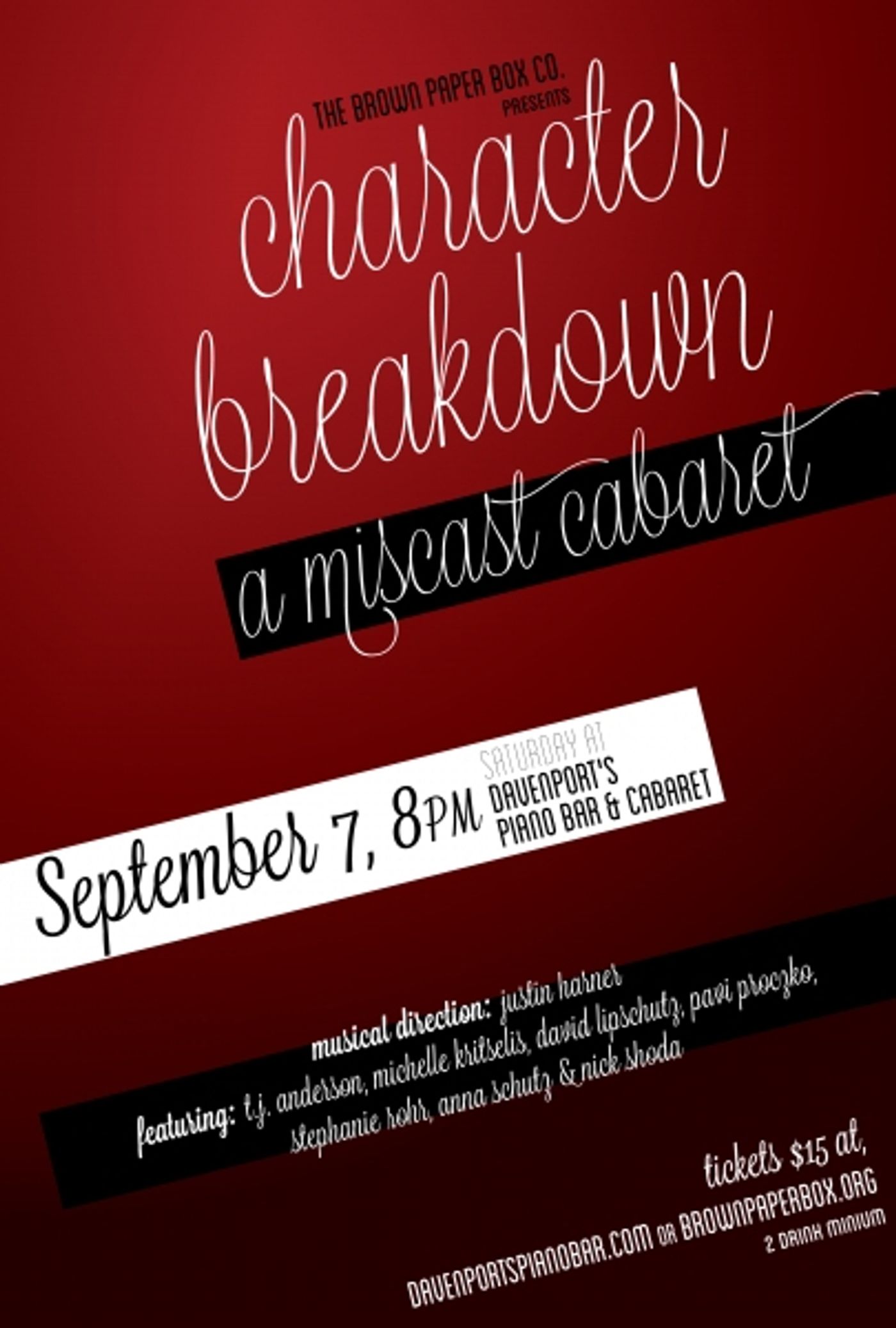 Photo Flash: The Brown Paper Box Co.'s CHARACTER BREAKDOWN at Davenport's, 9/7  Image