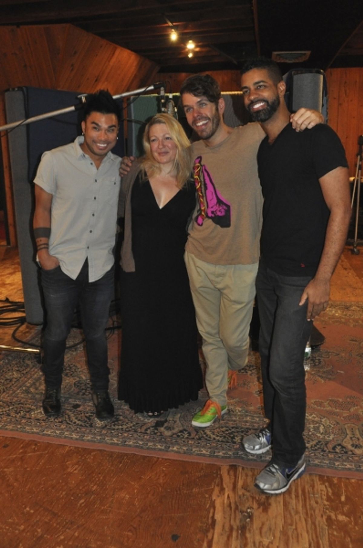 Andros Rodriguez (Engineer), Lynn Pinto (Producer), Perez Hilton and Jason Michael Webb at 