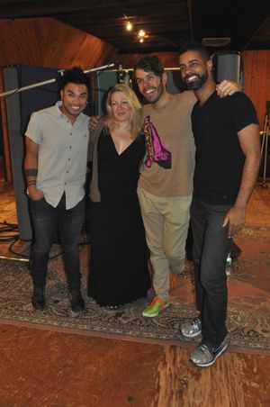 Andros Rodriguez (Engineer), Lynn Pinto (Producer), Perez Hilton and Jason Michael Webb @ BroadwayWorld Andros Rodriguez (Engineer), Lynn Pinto (Producer), Perez Hilton and Jason Michael We Photo