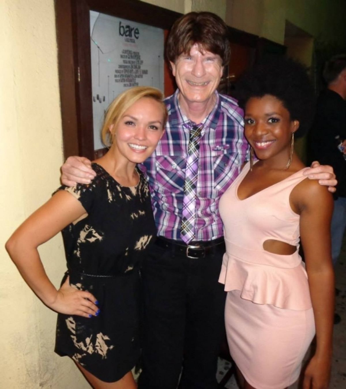 Journalist Steven Stanley poses with BARE actress Katherine Washington and Ã¢â‚¬Å“American IdiotÃ¢â‚¬Â actress Nicci Claspbell at 