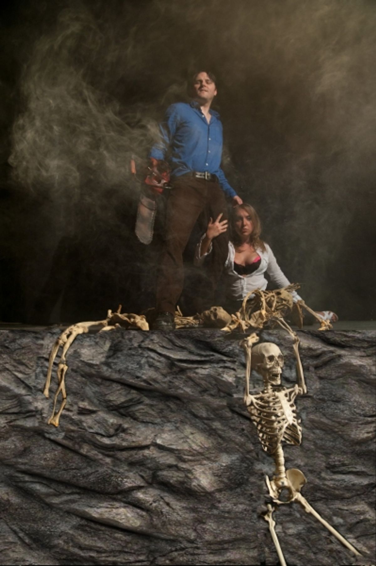 Jason Lythgoe as Ash and Natasha Gleichmann as Shelly at 