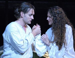 Glenn Seven Allen as Lancelot and Melissa Mitchell as Guenevere Photo