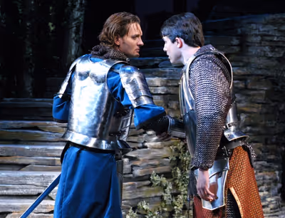 Glenn Seven Allen as Lancelot and David Bryant Johnson as Arthur Photo