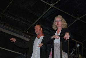 Lisa Horner and Cliff Saunders in rehearsal for Les Miserables. Photo