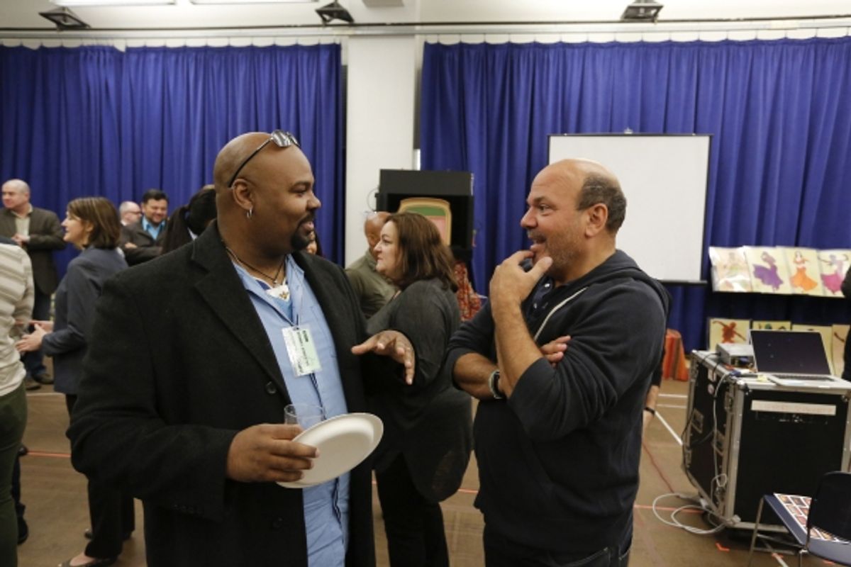 James Monroe Iglehart and Casey Nicholaw at 