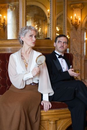 Tia Speros (Miss Tweed) and Joseph Medeiros (Nigel). @ BroadwayWorld Tia Speros (Miss Tweed) and Joseph Medeiros (Nigel). Photo