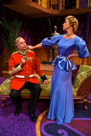 James Judy (Col. Gillweather) and Rebecca Watson (Lady Manley-Prowe).  Photo