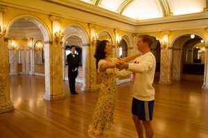 Jaron Barney (Clive), Laura Hall (Hope) and Will Ray (Geoffrey). @ BroadwayWorld Jaron Barney (Clive), Laura Hall (Hope) and Will Ray (Geoffrey). Photo