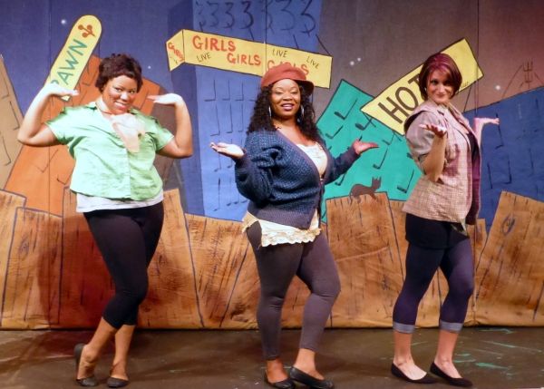 Chiffon, Ronnette and Crystal sing the story of LITTLE SHOP OF HORRORS. from left: Br Photo
