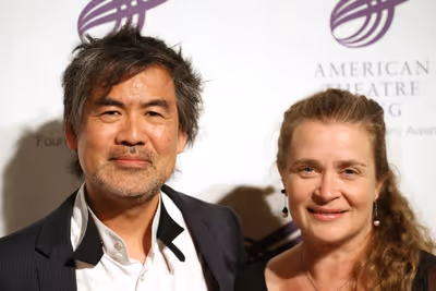 David Henry Hwang and wife Kathryn Layng  Photo