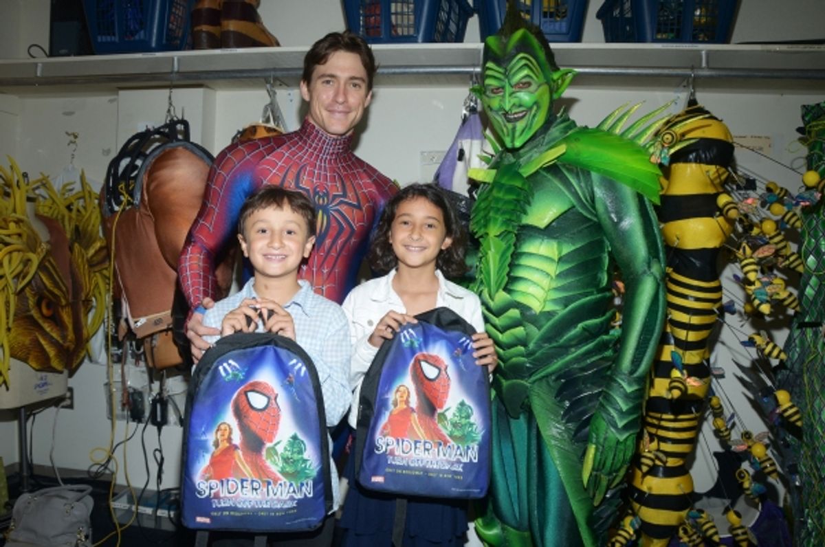 Golden Ticket winners Giancarlo de Chimay and Cosima de Chimay with cast members Alex Michael Stoll and Robert Cuccioli at 