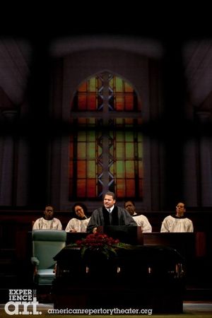 Brandon J. Dirden leads a sermon as Martin Luther King, Jr. Photo