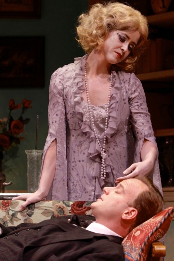 Gisela Chipe (as Elvira) and Jeremiah Wiggins (as Charles Condomine) Photo