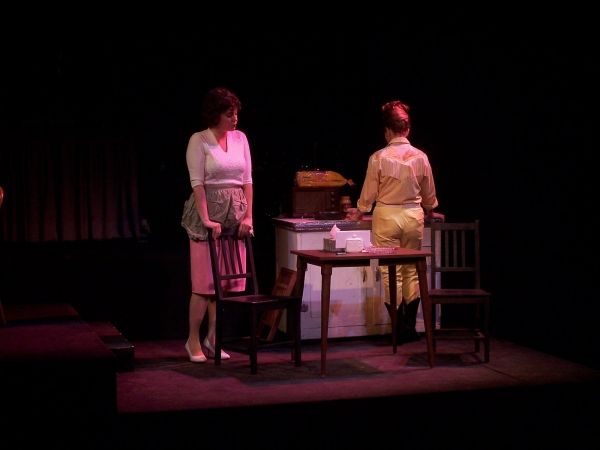 Alana Opie as Patsy Cline and Brittney Klepper as Louise Seger  Photo