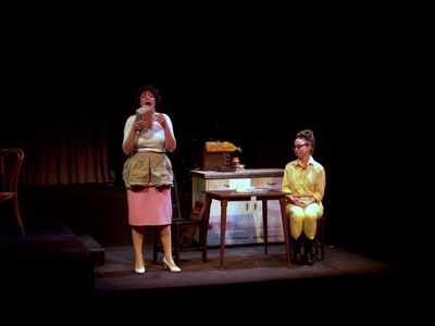 Alana Opie as Patsy Cline and Brittney Klepper as Louise Seger  Photo