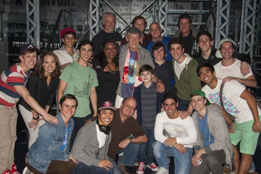 Photo Flash: Broadway-Bound Ian McKellen Visits NEWSIES! Image